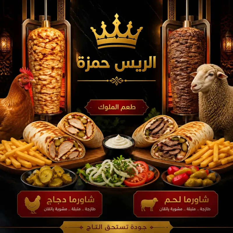 عرض شاورما دجاج 50 غ+ لحمة 50 غ